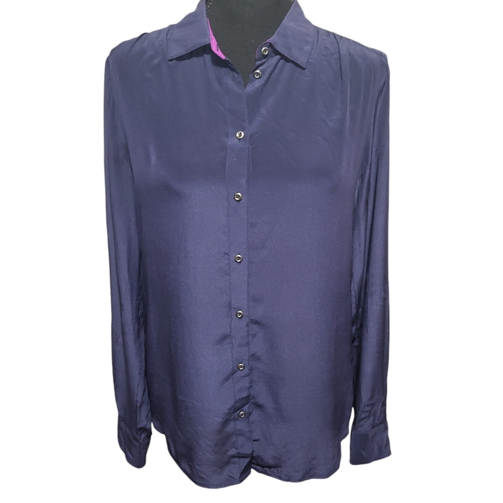 Banana Republic Silk Blouse Blue sz S